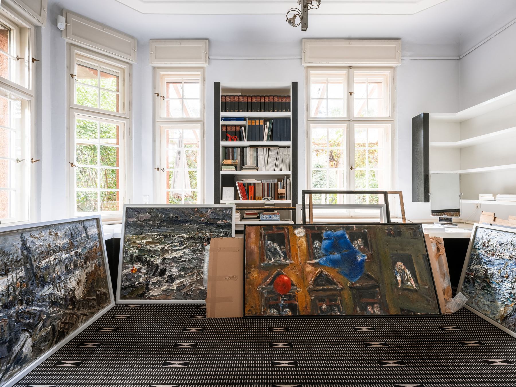 Studio with paintings